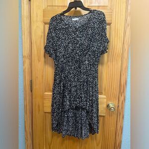 Maurices size M black floral high low dress